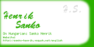 henrik sanko business card